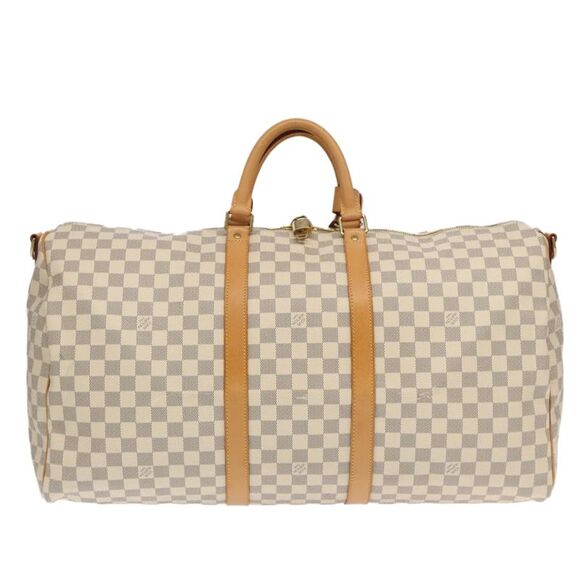 Louis Vuitton Keepall Bandouliere 55 White Canvas Travel Bag (Pre-Owned) - Picture 2 of 16